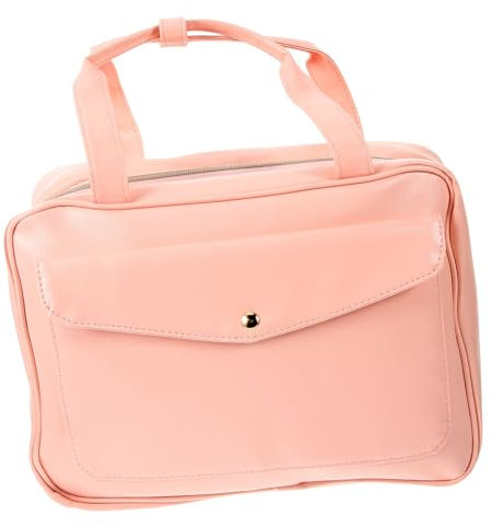 Trousse de Toilette de Voyage Suspendue en PU Cuir Rose, Capacité