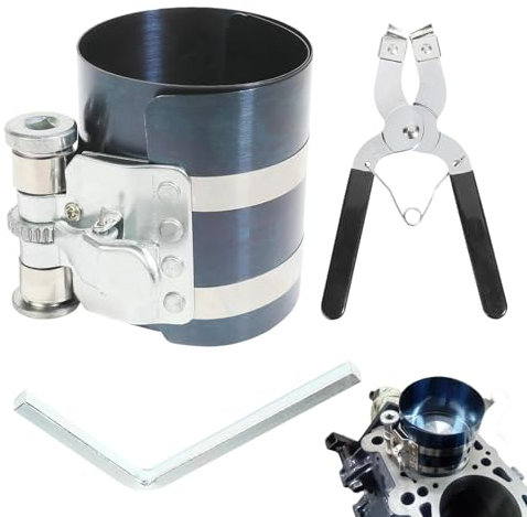 Compressore per fasce elastiche, Attrezzo per pistone motore, Attrezzo per fasce elastiche regolabili, Parti del motore per auto, Kit di installazione fasce elastiche, Attrezzo per motore auto, Attrez