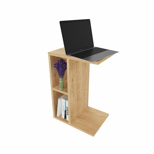 sugodesign Beistelltisch, multifunktionaler Couchtisch, stylischer Fernsehtisch, weiß, Holz-Optik, Eiche-Optik, Lowboard, Fernsehschrank, TV Regal, Wohnzimmertisch, Esstisch (Eiche-Optik)