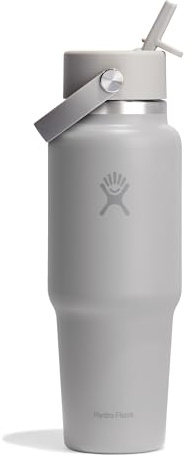 HYDRO FLASK - Travel Bottle 946 ml (32 oz) - Insulated Stainless Steel Water Bottle with TempShield Vacuum Insulation and Leakproof Flex Straw Cap - Fits Most Cupholders - Birch