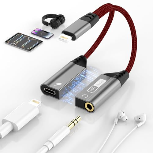 Opluz USB C to 3.5MM Headphone and Charger Adapter, 2-in-1 Type C to Aux Audio Jack Dongle Cable with PD 60W Fast Charging Dongle Cable, Compatible With iPhone 16,15,Galaxy,LG,XIAO-MI