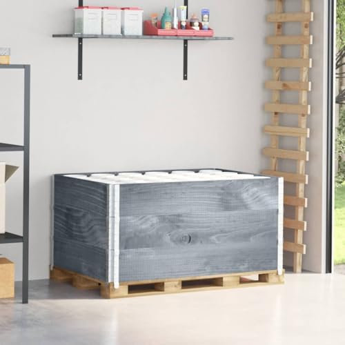 Juroupi Pallet Collars 3 pcs Grey 120x80 cm Solid Wood Pine,Pallet Collars,Versatile for Storage or Raised Garden Bed,Space Saving-3295368