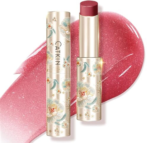 CATKIN Glossy Coloured Lip Balm, Bálsamo Labial Hidratante Con Color, Brillo de Labios, Bálsamo Voluminizador, Protector y Reparador Labial, Ingredientes Naturales, 3.4g