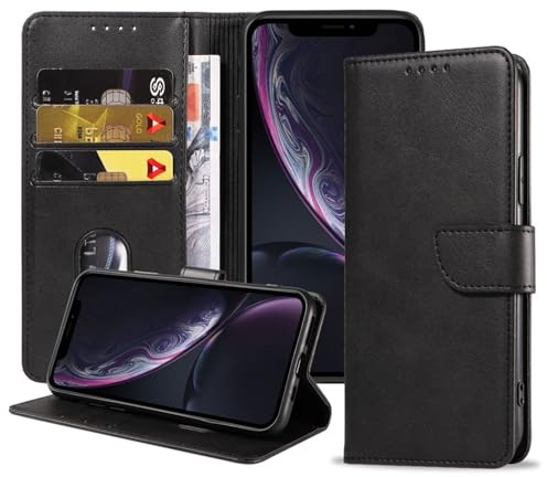 Meliya Hülle für iPhone XR 6,1 Zoll, PU Leder Klapphülle mit Starke Magnetverschluss, Handyhülle mit Wallet Kartenfach und Standfunktion für Apple iPhone XR 6,1 Case Cover
