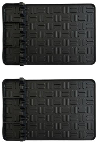 2 x Grillmatte aus Silikon, 39 x 27 cm, Grill-Seitenablage, Grill-Heizmatte, Seitenmatte, Silikon, Grillzubehör für den Außenbereich, (BK)