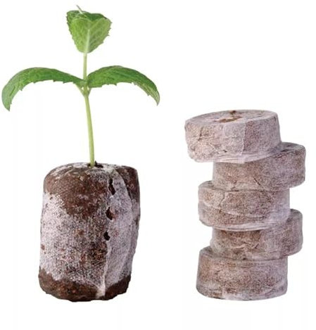 Muddy Hands Pack of 50 - Jiffy Peat Free Organic Natural 45mm Coco Coir Pellets - Garden Plant Seed Seedlings Cuttings Growing Starter Compost Soil Pods