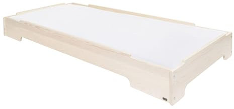 BioKinder Stapelbett Stapelliege Bodenbett Kai aus zertifiziertem Massivholz Kiefer Naturweiß lasiert 90 x 200 cm