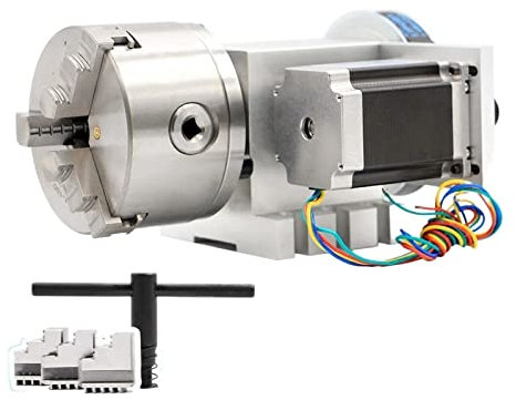 Fräsmaschine, 100 Mm CNC 4. Achse CNC-Teilkopf/Rotationsachse/A-Achsen-Kit For Mini-CNC-Fräser/Graveur-Holzbearbeitungs-Graviermaschine,Dauerhaft rostfrei