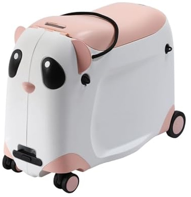 Wandergo Kinder Panda Reise Koffer Handgepäck für Kinder, PP Trolley-Koffer (Rosa)