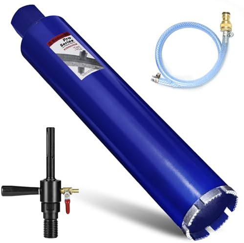 DaduoRi 7,6 cm Pro Kernbohrer mit SDS Max Wassereinspritzadapter (3,8 cm - 7 UNC), 35,6 cm tiefe, verbesserte geschweißte Nasskern-Bits für Beton mit Bewehrungsstab, Ziegel, Mauerwerk, Stuck, Mörtel