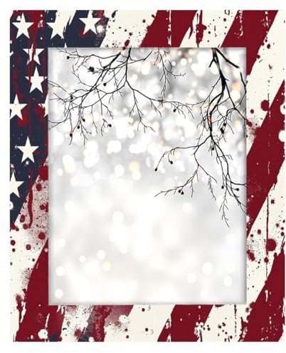 Umweltfreundlicher Bilderrahmen aus Holz und Acryl, 27,9 x 35,6 cm, kratzfestes HD-Panel, Desktop/Wand, Dual-Use, Vintage-Amerika-Flaggenmuster, Digitaldruck, Geschenkrahmen