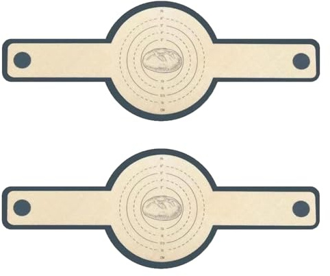 HoAhaMay 2pcs Tapis de cuisson en silicone pour fours hollandais, fronde à pain avec long manche, tapis à pain réutilisable,facile à nettoyer,pour faire des biscuits de pain,outil de transfert de pâte