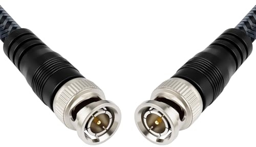 Thzzhnno Cavo Coassiale BNC Maschio 75OHM RG-6/U 3M, Cavo Video a Bassa Perdita a Doppia Schermatura per analizzatore di antenna, radio CB, telecamera CCTV di sicurezza, DVR.