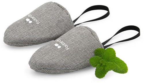 Desodorante para Calzado Deportivo Aroma Menta (2x80g) - Saquitos de Carbón Activado, Absorbe Olores y Humedad, Reutilizables 12 Meses