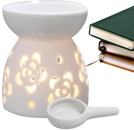 Generisch Duftlampe Aus Keramik Mit Kerzenhalter Teelichthalter Aromalampe Duftlicht Aromabrenner Für Duftöl Und Duftwachs Ausgehöhlter Ölbrenner Für Duftöl | Keramik-Kerzenhalter