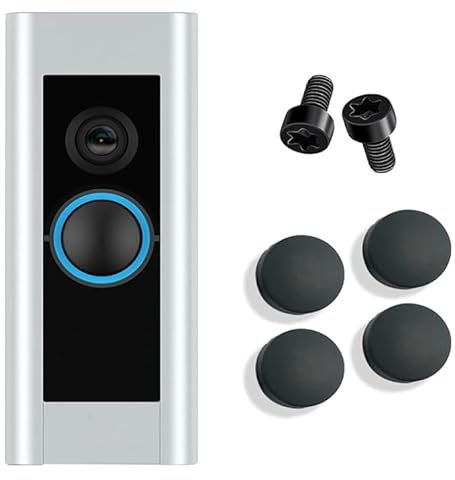 Doorbell Button Replacement for Ring Peephole Camera and Video Doorbell Elite Buttons Replacement Accessories with 4Pack Buttons / 2Pack Screws Repair Split Cracked Broken Button (Black)