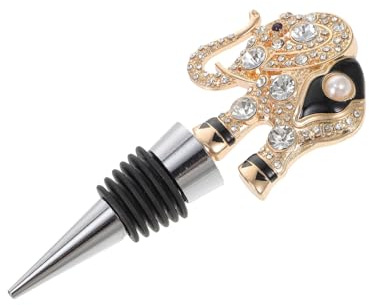 CLISPEED Diamond-Studded Elephant Zinc Alloy Wine Bottle Stopper Creative Sealing Plug for Wine Bottles Decorative for Home Bar and