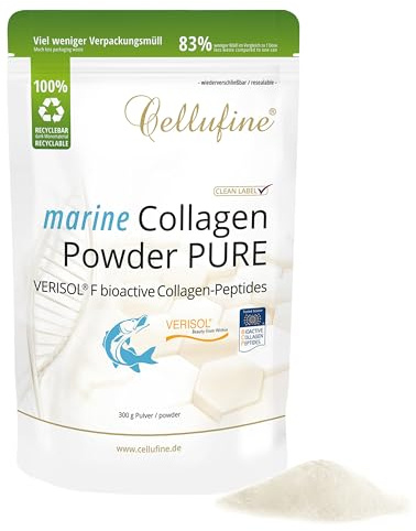 Cellufine® VERISOL® F (Fisch) Premium Collagen Pulver 300 g Dose | Beauty Kollagen Pulver mit bioaktiven Collagen Peptiden, ohne Konservierungsstoffe, 60 Portionen mit hoher Bioverfügbarkeit