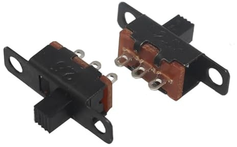 mini microinterruttore, interruttore a levetta, Interruttore a scorrimento SPDT SS12F15 50 V 0,5 A nero, maniglia da 4 mm, G4 for progetti fai da te, confezione da 20 o 50 pezzi(50PCS)