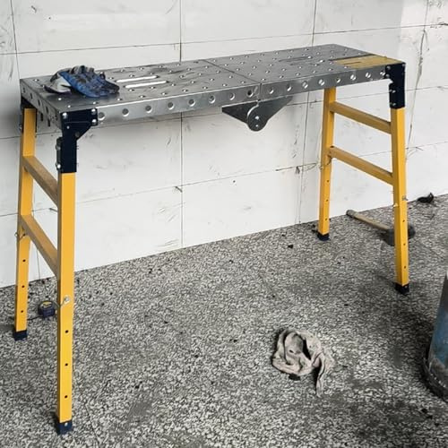 Plataforma de Trabajo Andamios Plegables para Interiores, Plataformas para Cortar Setos en La Construcción de Viviendas, y Bancos de Trabajo Portátiles para Terrenos Irregulares.(120cm(47 1/4))