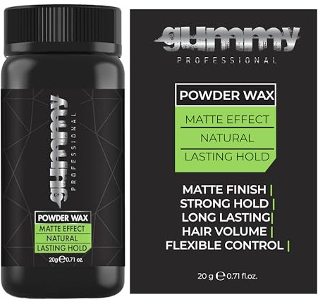 Gummy pulvervax matta effekt 20 g – pudervax – matt stylingpulver för långvarig stadga och struktur – anti-fetteffekt, volym och naturlig finish – unisex