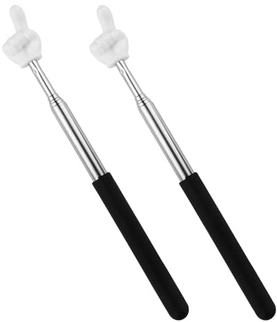 2 Puntatore Telescopico per Insegnanti Allungabile Mano Bastone Puntatore Mini Bastone Retrattile per Insegnanti Puntatore Dito per Insegnanti in Classe Ausili per Insegnanti (Nero)