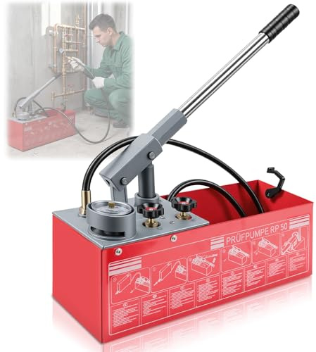 NBYTLT 12L Pressure Test Pump, 0-60Bar Plumbing Pipe Leak Tester Hand Pump