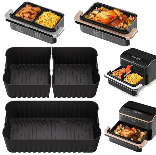 Accesorios Freidora de Aire, 3PCS Molde Silicona Freidora de Aire para COSORI Freidora de Aire Dual Blaze TwinFry 10L, Reutilizable Accesorios Freidora para COSORI 10L