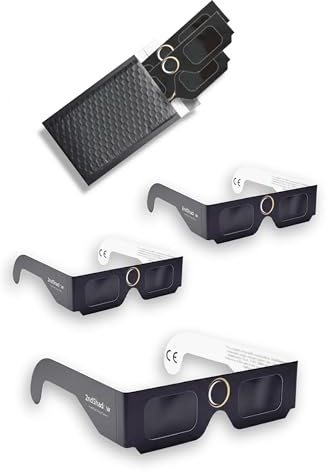 2ndShadow Gafas para Eclipse Solar Homologadas ISO 12312-2 (Pack de 3). Testadas en laboratorios españoles.