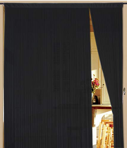 Kaikoon Fadenvorhang Schwarz 150 cm x 600 cm (BxH) Raumteiler & Türvorhang | Raumteiler, Türvorhang