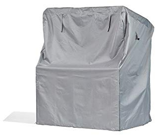 Premium Schutzhülle für Strandkorb aus Polyester Oxford 600D - lichtgrau - von 'mehr Garten' - Größe L (Breite: max. 137cm)