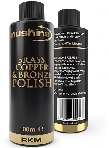 Nushine Brass, Copper & Bronze Polish 100ml - Ecofriendly, Solvent free & contains anti tarnish agent to delay future tarnish by Nushine