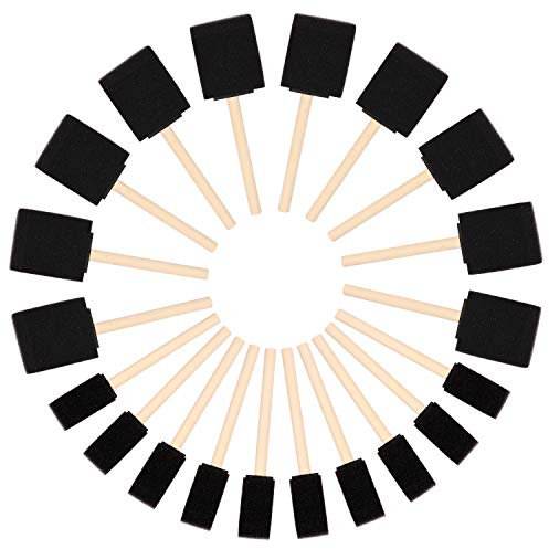 Kurtzy Schaumstoff Stupfpinsel (20er Pack) - Zwei Größen - Holzgriff Schaumstoff Pinsel Set - Malwerkzeug für Acryl, Öl, Beizen & Aquarelle - Kunst- und Bastelbedarf