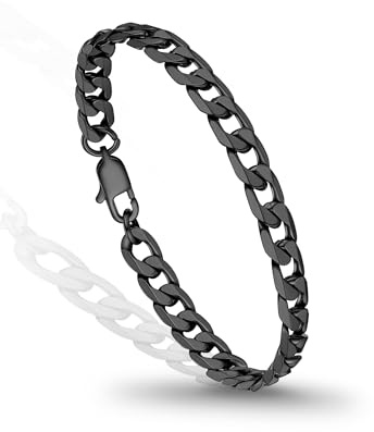 PROSTEEL Armband Herren Panzerkette Edelstahl Panzerarmband Armkette Damen Gliederarmband Männerarmband Armschmuck Kette 19/21/23cm lang, 6/9/13mm breit, in Silber/Schwarz/Gold