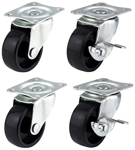 Bulldog Roulettes pivotantes avec freins 40 mm – Roues pour meubles, appareils électroménagers et équipements – 100 kg maximum par lot