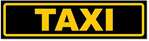Kiwistar - Autoaufkleber - Taxi - Hinweis Aufkleber Sticker für Auto, Kfz, Fahrrad, PKW, LKW - 20cm - Gelb-Schwarz