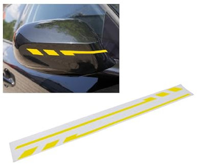 Foliatec PIN Striping Mirror Cap, Auto Zierstreifen für Außenspiegel, Selbstklebend, Waschstraßenfest, Gelb, 2 Stück