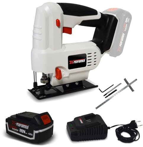 Scie sauteuse pendulaire à batterie 20V - X-Performer XPJS20LI - Incli. 0-45° - Bois-Acier + Batterie 4 Ah et chargeur