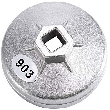 DEWIN Chiave Filtro Olio 74mm - Chiave a Tazza per Auto 903 - Strumento per Rimozione Prese in Alluminio (Argento)