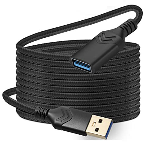 ROFICORD USB 3.0 Extension Cable, 4,5M High Speed Extension Cable USB A Male to Female Extension Cord for Playstation/Xbox/Flash Drive/Card Reader/Hard Drive/Keyboard/Printer/Scanner (Black)