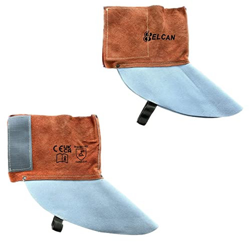 ELCAN Professionelle flammhemmende, hitzebeständige Lederschweißgamaschen, Stiefelüberzieher, Schuhüberzieher oder Stiefelschutz für Elektroden-, TIG-, MIG-, MAG-Schweißen