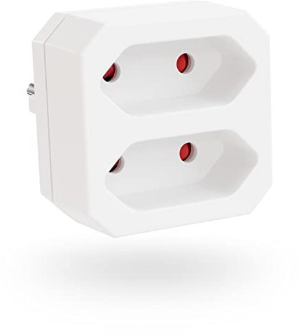 greate Doppelstecker für Steckdose 2fach bis max. 1100W - Steckdosenadapter 2fach weiß, zweifach Steckdosenadapter, Doppelsteckdose, Steckdosen Adapter 2 Fach, Eurostecker Verteiler