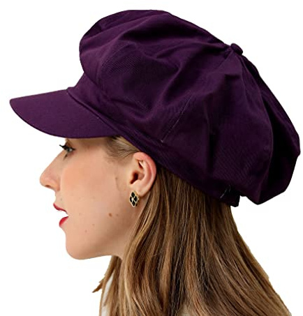 Damen Newsboy Cap Sommer Baskenmütze - 100% Baumwolle 8 Paneele Vintage Cabbie Hut - Achteckige Schirmmütze für Frauen Mädchen Damen Geschenk