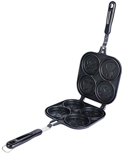 Pentole Uova Antiaderenti,Pentola a 4 Tazze a Doppia Faccia con Coperchio | Animale Pancake Maker Padella Antiaderente Waffle Maker Pancake Stampo Piastra per Bambini Colazione