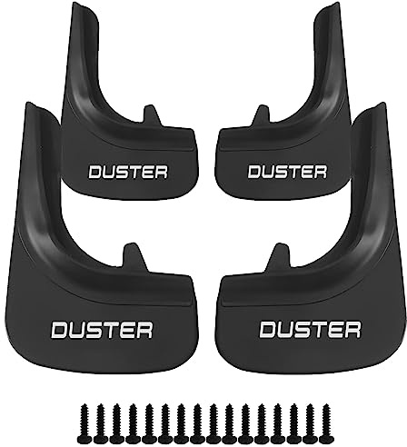 Axenture Car Mud Flaps for Dacia Duster 2018-2023, Front & Rear Set of 4 | Rubber Splash Guards, Tire/Tyre Mudflaps & Wheel Well Protectors Against Mud, Stones, Road Salt & Debris, Car Accessories