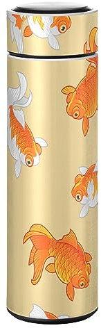 KAAVIYO Süße Goldene Fische Wasserflasche Wasserkanne Edelstahl Isolierte Isolierflasche Auslaufsicher