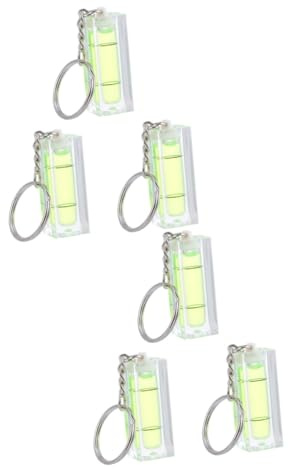 jojofuny 6pcs Portable Spirit Level Keychain Small Bubble Level for Aesthetic Keychains Horizontal Ruler