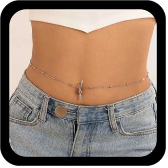Wendalern Einzigartige Bauchnabel Ring Perlen Strass Taille Körper Kette Cz Kristall Nabel Ring Baumelnden Bauch Kette Strand Sexy Bikini Körper Piercing Schmuck Für Frauen Mädchen