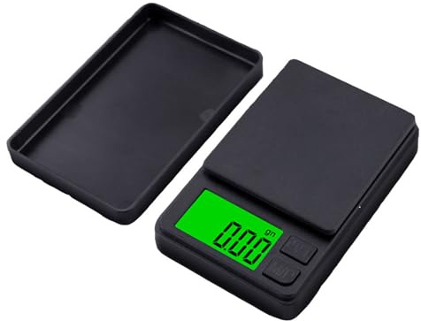 Lancoon Digitale Reisewaage 500g x 0,01g Schwarz Digitalwaage Kleine Waage im Taschenformat Reisewaage Schmuckwaage Küchenwaage