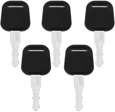 VGOL 5 Piezas Llaves de Interruptor de Encendido para Excavadora de Equipos de Servicio Pesado Número de Pieza 34B0557 Compatible con CLG La Excavadora Liugong de La Serie Negro 64x27 Mm